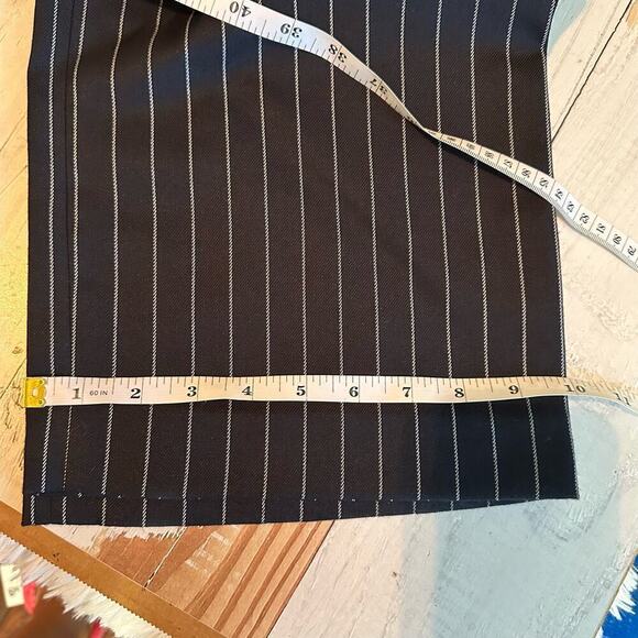 Nafsika Skourti Naughty Trousers Navy Pinstripe Pants UK 10 or US 6 - Picture 13 of 14